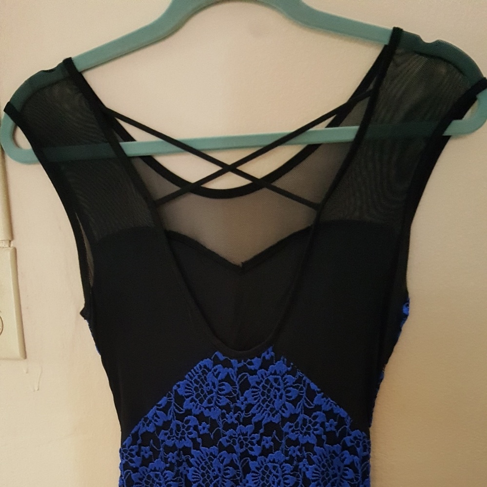 Royal Blue sheer dress - Picture 3 of 3